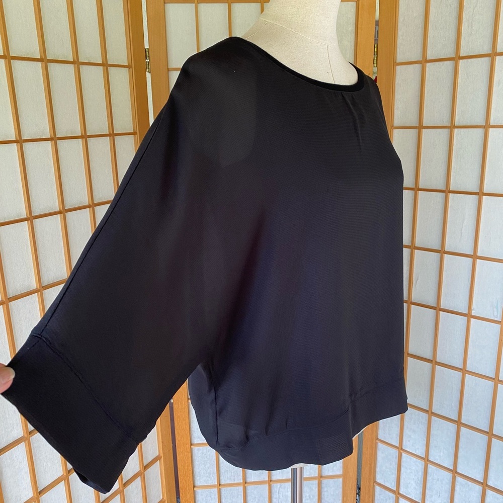 💲 Rose & Olive Black Top With Attached Tank SZ S - Picture 9 of 12